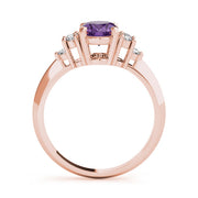 Iconic Color Rings Oval Diamond Engagement Ring in 10K/14K gold and platinum with certified lab-grown or natural diamonds