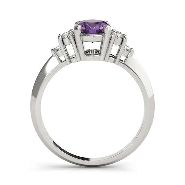 Iconic Color Rings Oval Diamond Engagement Ring in 10K/14K gold and platinum with certified lab-grown or natural diamonds