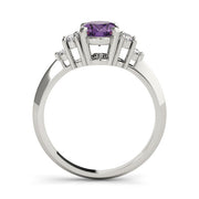 Iconic Color Rings Oval Diamond Engagement Ring in 10K/14K gold and platinum with certified lab-grown or natural diamonds