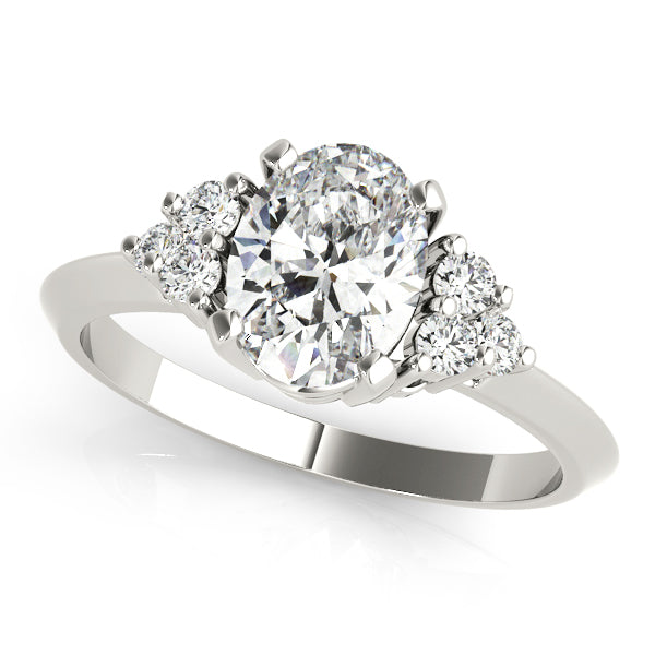 Iconic Color Rings Oval Diamond Engagement Ring in 10K/14K gold and platinum with certified lab-grown or natural diamonds