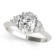 Iconic Color Rings Oval Diamond Engagement Ring in 10K/14K gold and platinum with certified lab-grown or natural diamonds