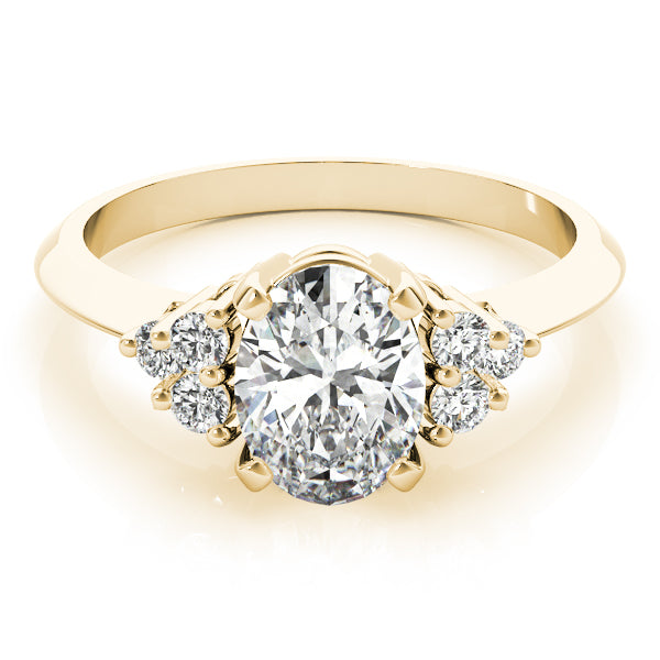 Iconic Color Rings Oval Diamond Engagement Ring in 10K/14K gold and platinum with certified lab-grown or natural diamonds