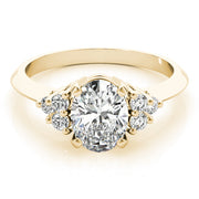 Iconic Color Rings Oval Diamond Engagement Ring in 10K/14K gold and platinum with certified lab-grown or natural diamonds