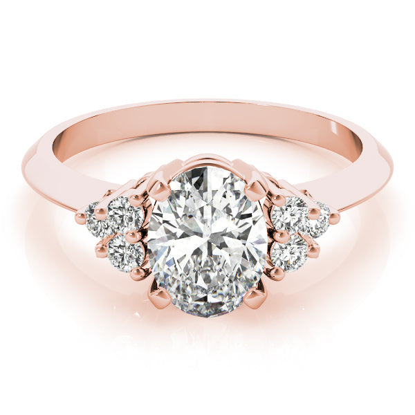Iconic Color Rings Oval Diamond Engagement Ring in 10K/14K gold and platinum with certified lab-grown or natural diamonds