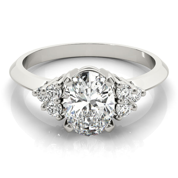 Iconic Color Rings Oval Diamond Engagement Ring in 10K/14K gold and platinum with certified lab-grown or natural diamonds