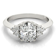 Iconic Color Rings Oval Diamond Engagement Ring in 10K/14K gold and platinum with certified lab-grown or natural diamonds