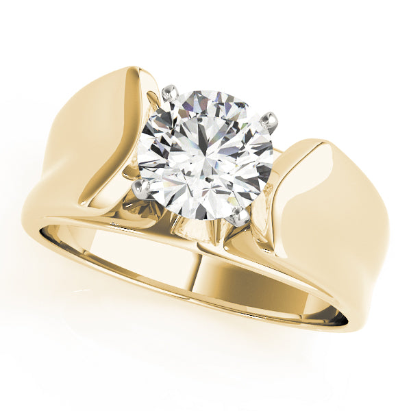 Exquisite Solitaires Round Diamond Engagement Ring in 10K/14K gold and platinum with certified lab-grown or natural diamonds