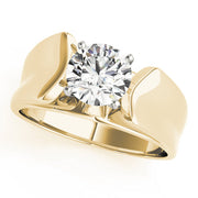 Exquisite Solitaires Round Diamond Engagement Ring in 10K/14K gold and platinum with certified lab-grown or natural diamonds