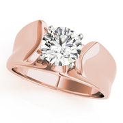 Exquisite Solitaires Round Diamond Engagement Ring in 10K/14K gold and platinum with certified lab-grown or natural diamonds