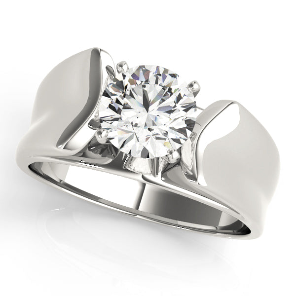 Exquisite Solitaires Round Diamond Engagement Ring in 10K/14K gold and platinum with certified lab-grown or natural diamonds