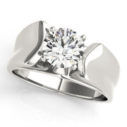 Exquisite Solitaires Round Diamond Engagement Ring in 10K/14K gold and platinum with certified lab-grown or natural diamonds