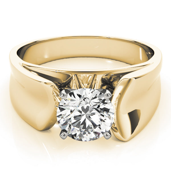 Exquisite Solitaires Round Diamond Engagement Ring in 10K/14K gold and platinum with certified lab-grown or natural diamonds