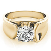 Exquisite Solitaires Round Diamond Engagement Ring in 10K/14K gold and platinum with certified lab-grown or natural diamonds