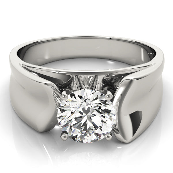 Exquisite Solitaires Round Diamond Engagement Ring in 10K/14K gold and platinum with certified lab-grown or natural diamonds