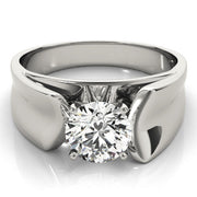 Exquisite Solitaires Round Diamond Engagement Ring in 10K/14K gold and platinum with certified lab-grown or natural diamonds