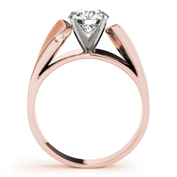 Exquisite Solitaires Round Diamond Engagement Ring in 10K/14K gold and platinum with certified lab-grown or natural diamonds