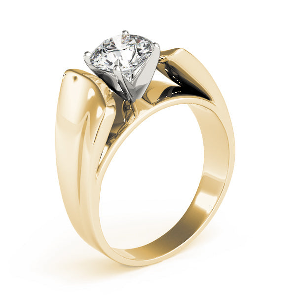 Exquisite Solitaires Round Diamond Engagement Ring in 10K/14K gold and platinum with certified lab-grown or natural diamonds