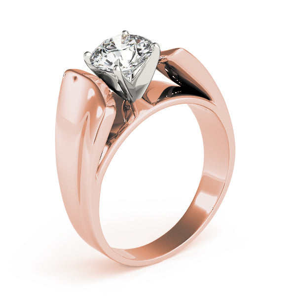 Exquisite Solitaires Round Diamond Engagement Ring in 10K/14K gold and platinum with certified lab-grown or natural diamonds