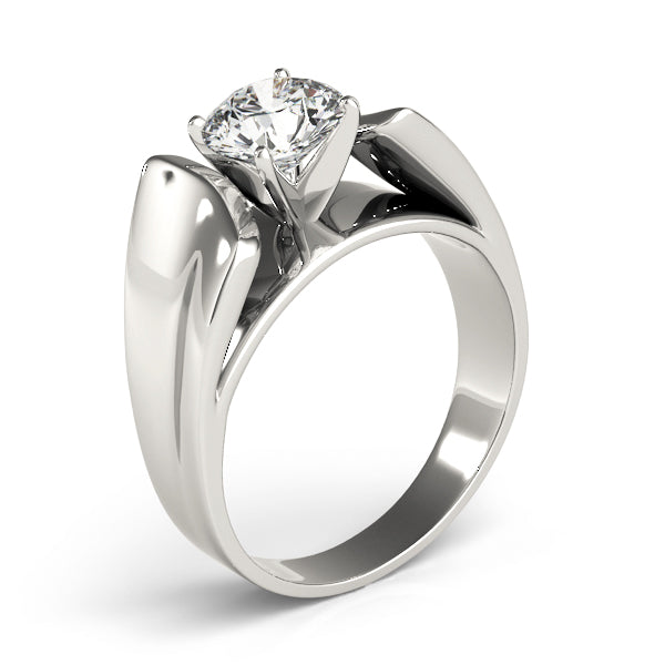 Exquisite Solitaires Round Diamond Engagement Ring in 10K/14K gold and platinum with certified lab-grown or natural diamonds