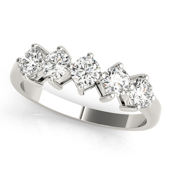 Prong Set Half Eternity Ring in 10K/14K gold and platinum with certified lab-grown or natural diamonds