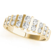 Double Row Bar Set Half Eternity Ring in 10K/14K gold and platinum with certified lab-grown or natural diamonds