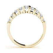 Double Row Bar Set Half Eternity Ring in Gold & Platinum