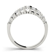 Double Row Bar Set Half Eternity Ring in Gold & Platinum