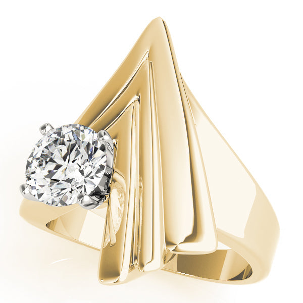 Sophisticated Solitaires Any Shape Round Diamond Engagement Ring in 10K/14K gold and platinum with certified lab-grown or natural diamonds