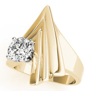 Sophisticated Solitaires Any Shape Round Diamond Engagement Ring in 10K/14K gold and platinum with certified lab-grown or natural diamonds