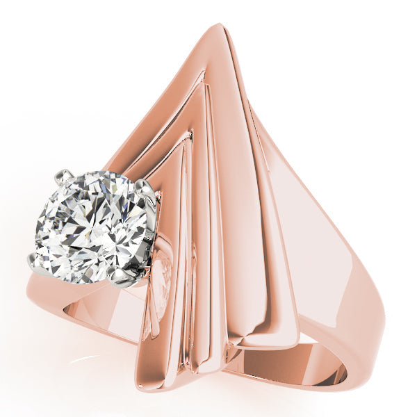 Sophisticated Solitaires Any Shape Round Diamond Engagement Ring in 10K/14K gold and platinum with certified lab-grown or natural diamonds