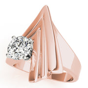 Sophisticated Solitaires Any Shape Round Diamond Engagement Ring in 10K/14K gold and platinum with certified lab-grown or natural diamonds