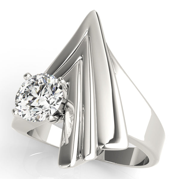Sophisticated Solitaires Any Shape Round Diamond Engagement Ring in 10K/14K gold and platinum with certified lab-grown or natural diamonds