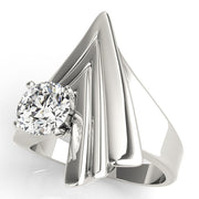 Sophisticated Solitaires Any Shape Round Diamond Engagement Ring in 10K/14K gold and platinum with certified lab-grown or natural diamonds