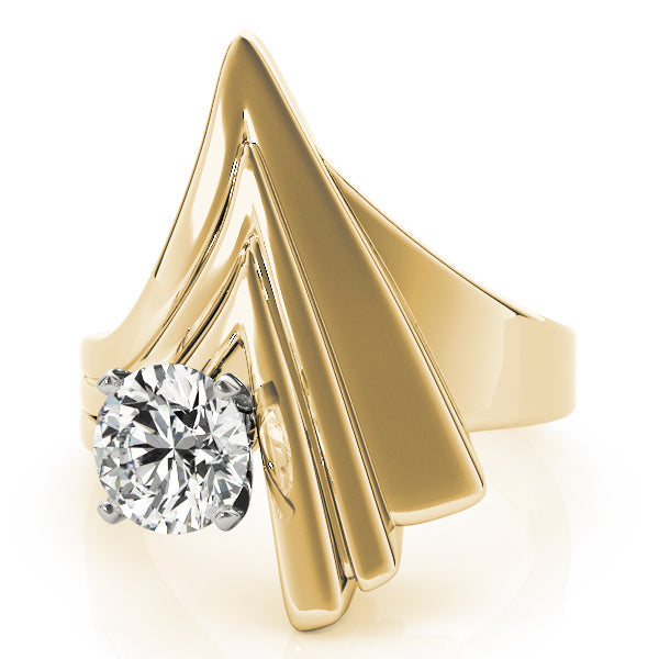 Sophisticated Solitaires Any Shape Round Diamond Engagement Ring in 10K/14K gold and platinum with certified lab-grown or natural diamonds