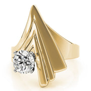 Sophisticated Solitaires Any Shape Round Diamond Engagement Ring in 10K/14K gold and platinum with certified lab-grown or natural diamonds