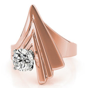 Sophisticated Solitaires Any Shape Round Diamond Engagement Ring in 10K/14K gold and platinum with certified lab-grown or natural diamonds