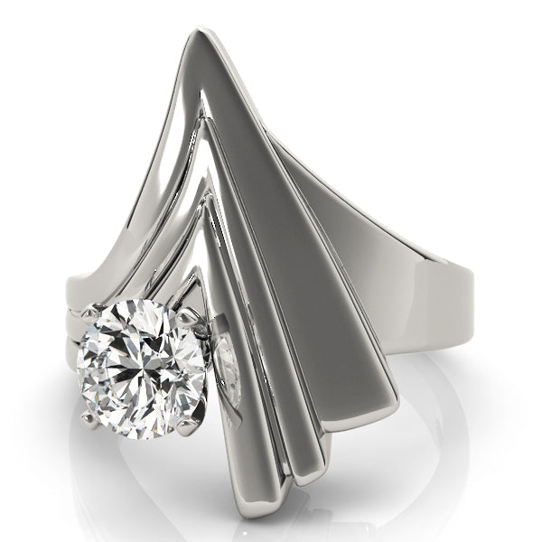 Sophisticated Solitaires Any Shape Round Diamond Engagement Ring in 10K/14K gold and platinum with certified lab-grown or natural diamonds