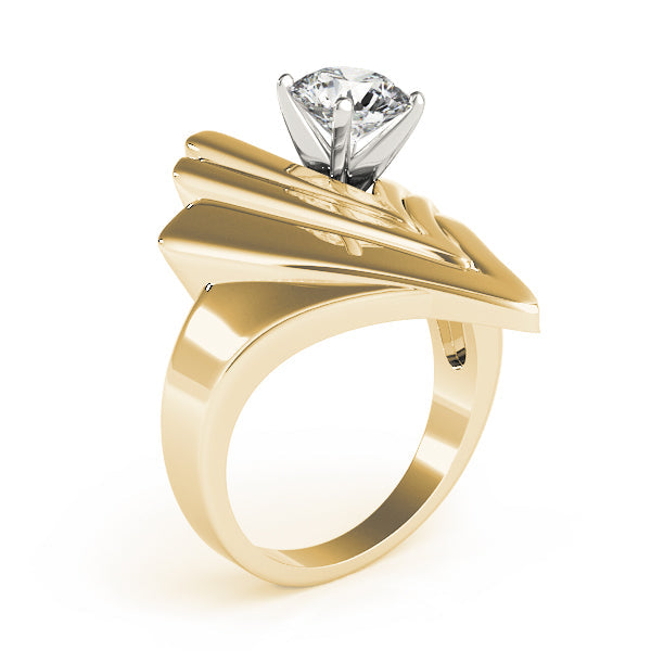 Sophisticated Solitaires Any Shape Round Diamond Engagement Ring in 10K/14K gold and platinum with certified lab-grown or natural diamonds