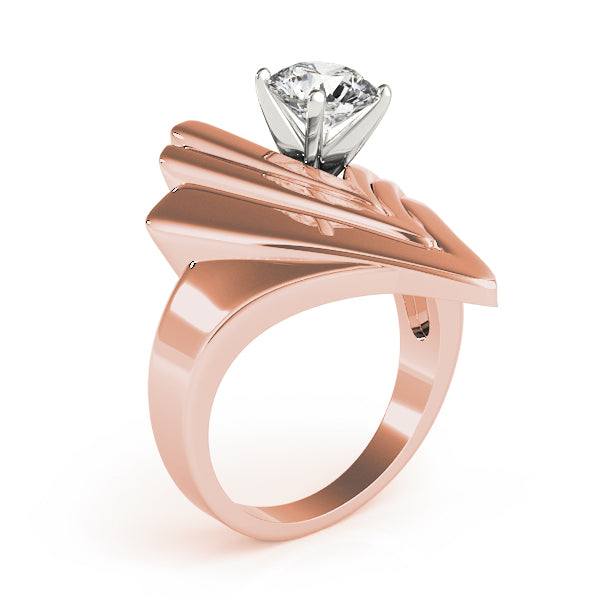 Sophisticated Solitaires Any Shape Round Diamond Engagement Ring in 10K/14K gold and platinum with certified lab-grown or natural diamonds