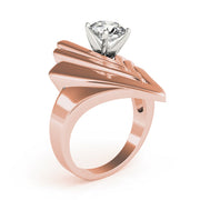 Sophisticated Solitaires Any Shape Round Diamond Engagement Ring in 10K/14K gold and platinum with certified lab-grown or natural diamonds