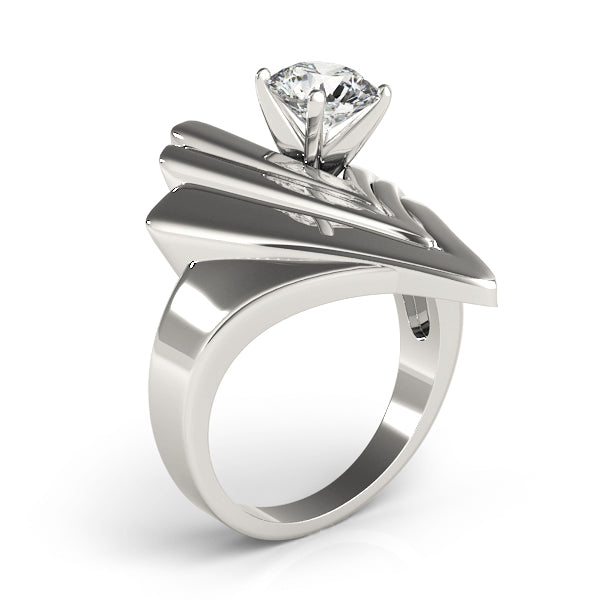 Sophisticated Solitaires Any Shape Round Diamond Engagement Ring in 10K/14K gold and platinum with certified lab-grown or natural diamonds