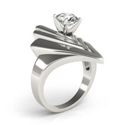 Sophisticated Solitaires Any Shape Round Diamond Engagement Ring in 10K/14K gold and platinum with certified lab-grown or natural diamonds