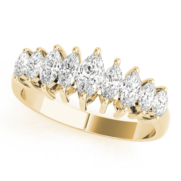 Fancy Marquise Half Eternity Ring in 10K/14K gold and platinum with certified lab-grown or natural diamonds