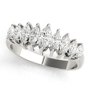 Fancy Marquise Half Eternity Ring in Gold & Platinum