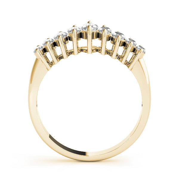 Fancy Marquise Half Eternity Ring in Gold & Platinum