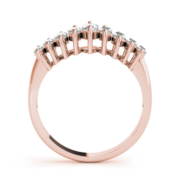 Fancy Marquise Half Eternity Ring in Gold & Platinum