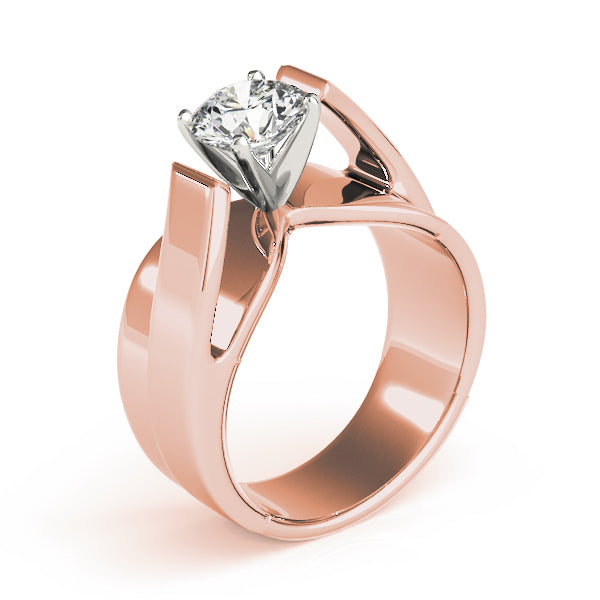 Eternal Solitaires Any Shape Round Diamond Engagement Ring in 10K/14K gold and platinum with certified lab-grown or natural diamonds