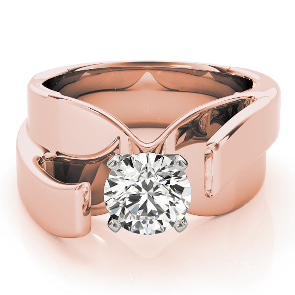Eternal Solitaires Any Shape Round Diamond Engagement Ring in 10K/14K gold and platinum with certified lab-grown or natural diamonds