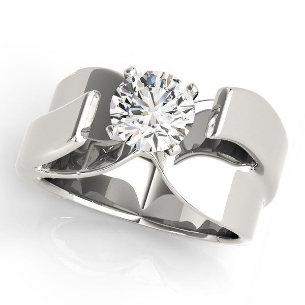 Eternal Solitaires Any Shape Round Diamond Engagement Ring in 10K/14K gold and platinum with certified lab-grown or natural diamonds