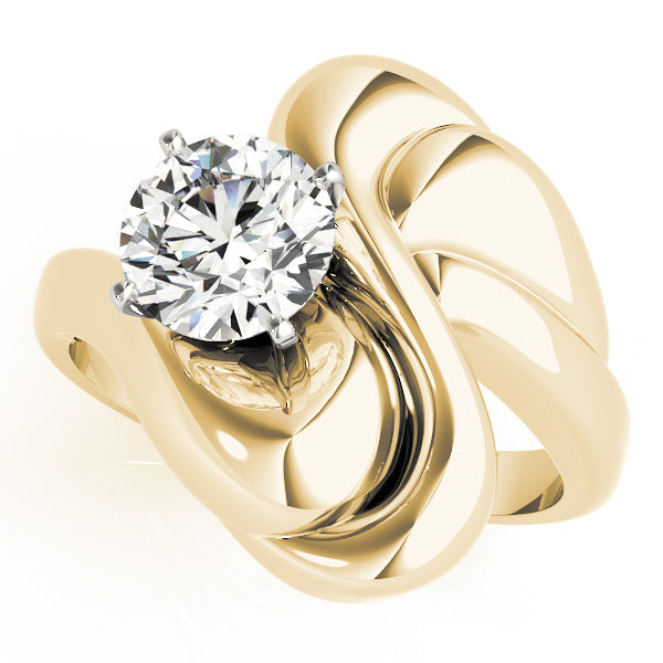 Majestic Solitaires Any Shape Round Diamond Engagement Ring in 10K/14K gold and platinum with certified lab-grown or natural diamonds